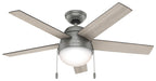 Hunter - 59267 - 46 InchesCeiling Fan - Anslee - Matte Silver
