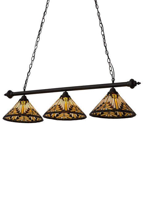 Meyda Tiffany - 184538 - Three Light Island Pendant - Nuevo Mission - Oil Rubbed Bronze