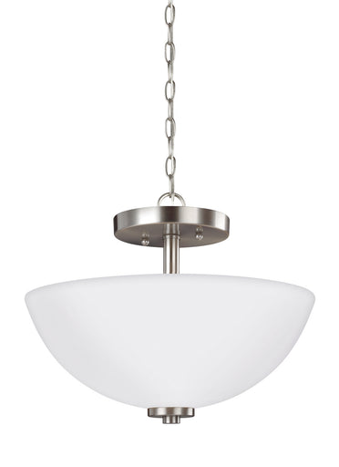 Oslo Two Light Semi-Flush Convertible Pendant Brushed Nickel