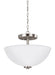 Generation Lighting - 77160-962 - Two Light Semi-Flush Convertible Pendant - Oslo - Brushed Nickel