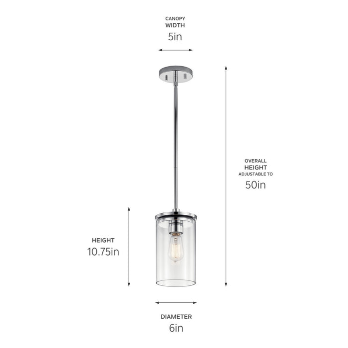 Kichler - 43996CH - One Light Mini Pendant - Crosby - Chrome
