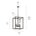 Kichler - 43998OZ - Four Light Foyer Pendant - Crosby - Olde Bronze