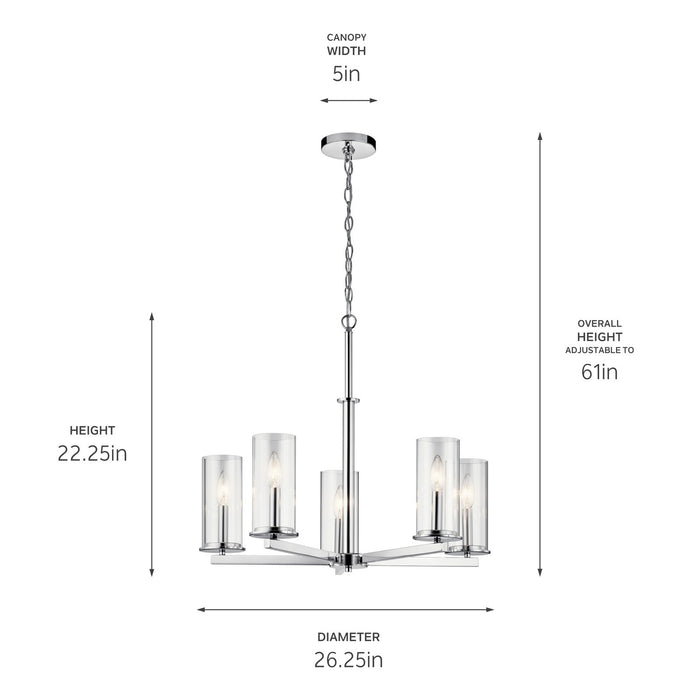 Kichler - 43999CH - Five Light Chandelier - Crosby - Chrome