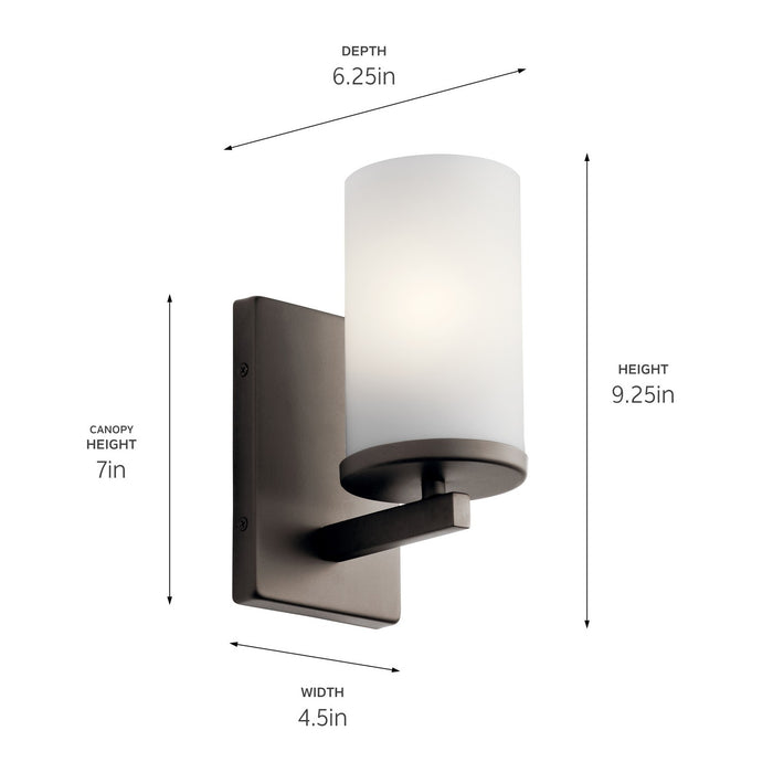 Kichler - 45495OZ - One Light Wall Sconce - Crosby - Olde Bronze