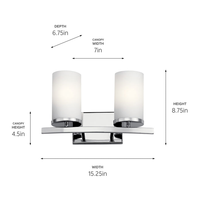 Kichler - 45496CH - Two Light Bath - Crosby - Chrome