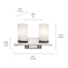 Kichler - 45496NI - Two Light Bath - Crosby - Brushed Nickel