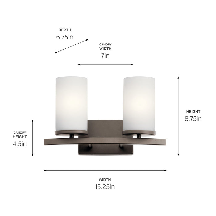 Kichler - 45496OZ - Two Light Bath - Crosby - Olde Bronze