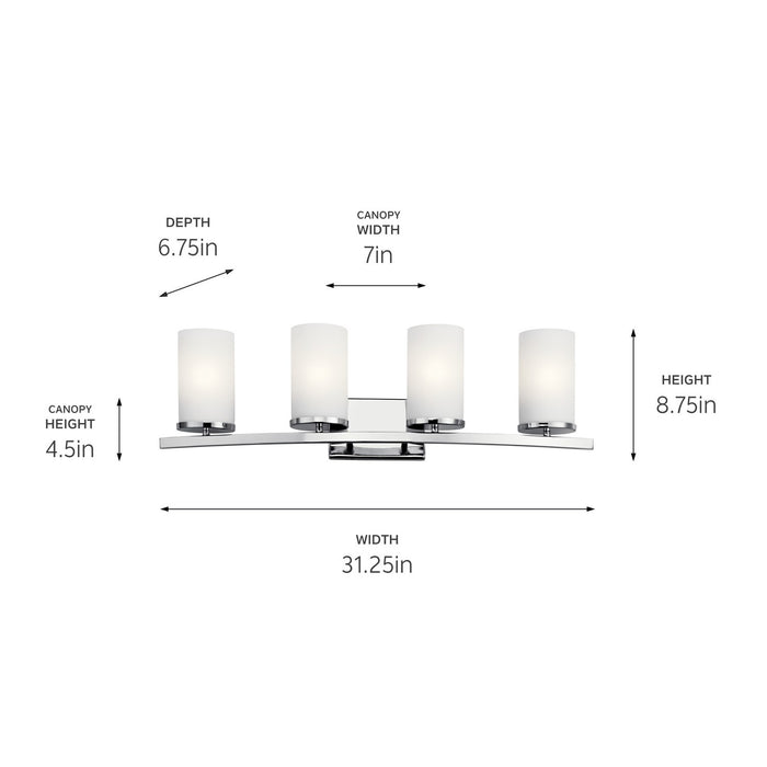 Kichler - 45498CH - Four Light Bath - Crosby - Chrome