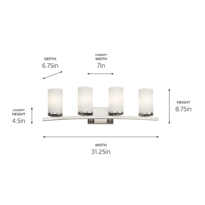 Kichler - 45498NI - Four Light Bath - Crosby - Brushed Nickel