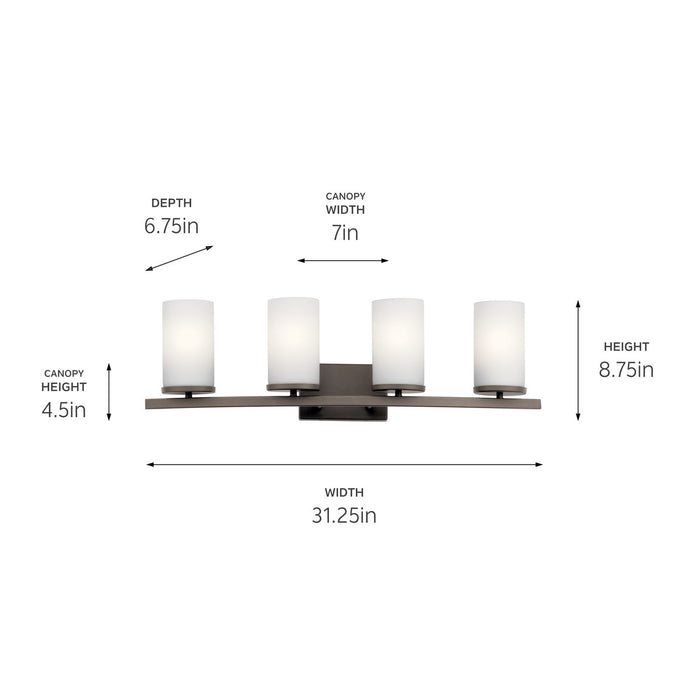 Kichler - 45498OZ - Four Light Bath - Crosby - Olde Bronze