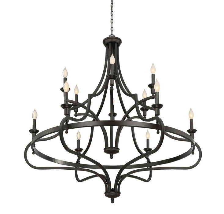 Savoy House - 1-9084-12-13 - 12 Light Chandelier - Shields - English Bronze