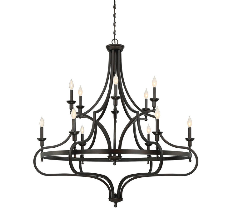 Savoy House - 1-9084-12-13 - 12 Light Chandelier - Shields - English Bronze