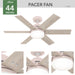 Pacer 44" Ceiling Fan-Fans-Hunter-Lighting Design Store