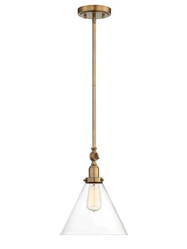 Drake One Light Pendant Warm Brass