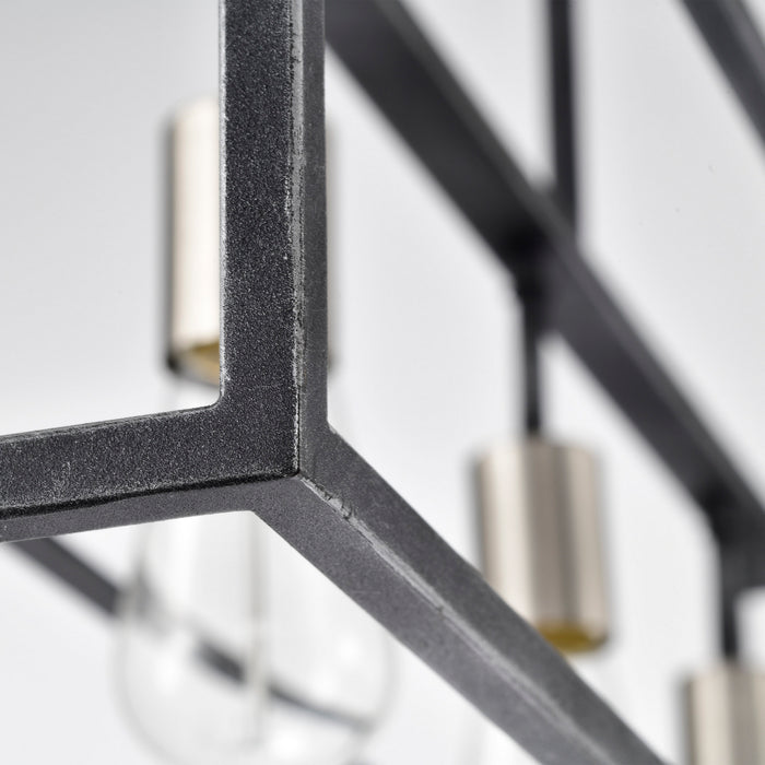 Nuvo Lighting - 60-5859 - Four Light Island Pendant - Lake - Iron Black / Brushed Nickel