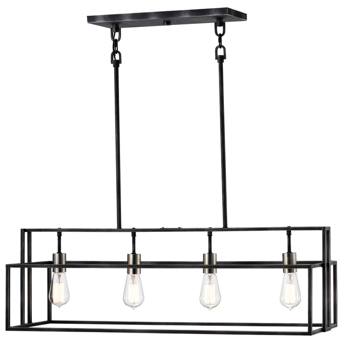 Nuvo Lighting - 60-5859 - Four Light Island Pendant - Lake - Iron Black / Brushed Nickel