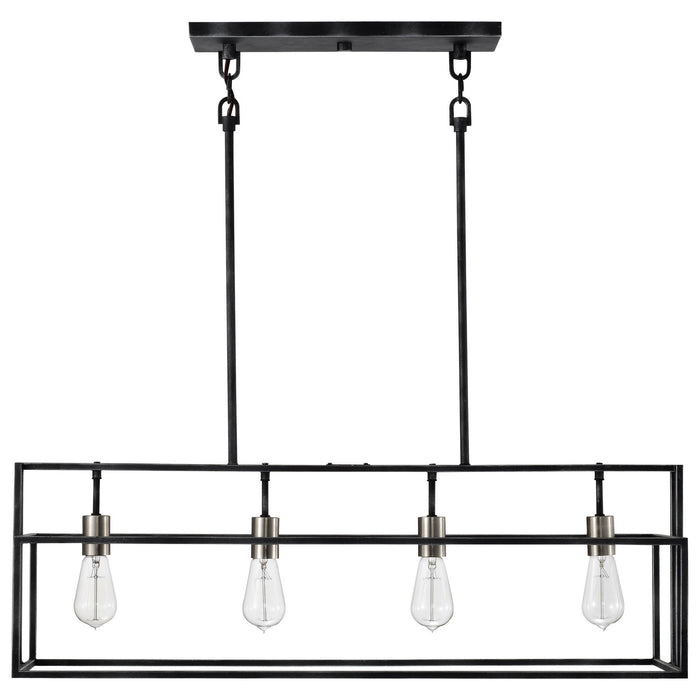 Nuvo Lighting - 60-5859 - Four Light Island Pendant - Lake - Iron Black / Brushed Nickel