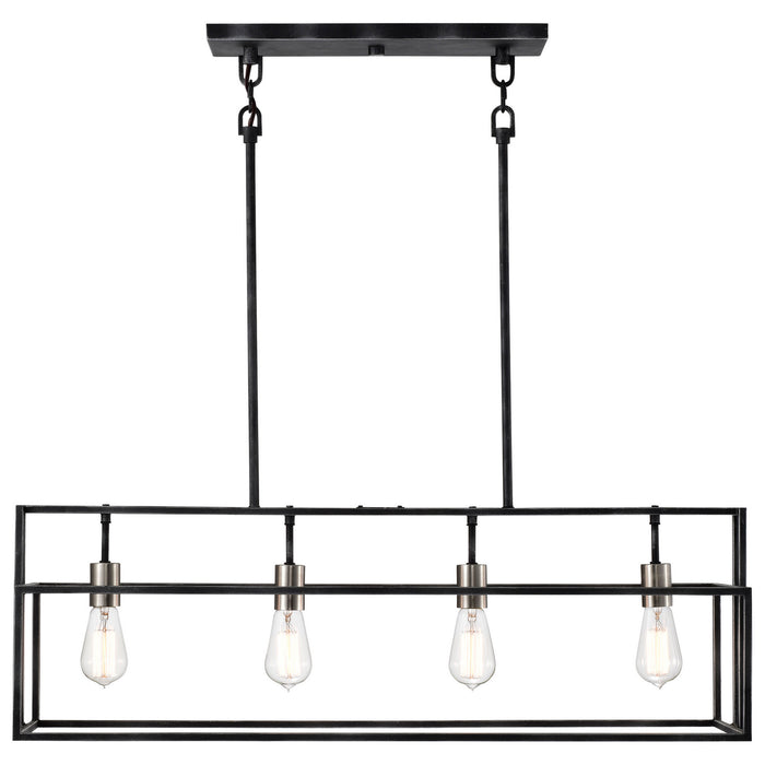 Nuvo Lighting - 60-5859 - Four Light Island Pendant - Lake - Iron Black / Brushed Nickel