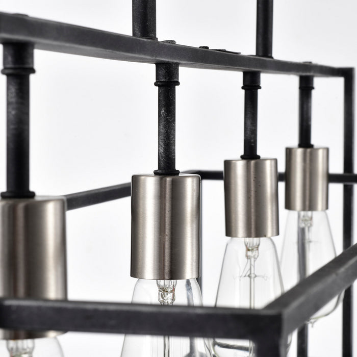 Nuvo Lighting - 60-5859 - Four Light Island Pendant - Lake - Iron Black / Brushed Nickel