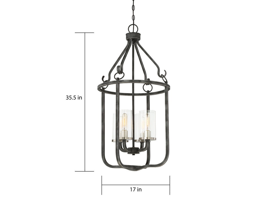 Nuvo Lighting - 60-6127 - Four Light Pendant - Sherwood - Iron Black / Brushed Nickel