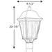 Progress Lighting - P540001-031 - Three Light Post Lantern - Kiawah - Black