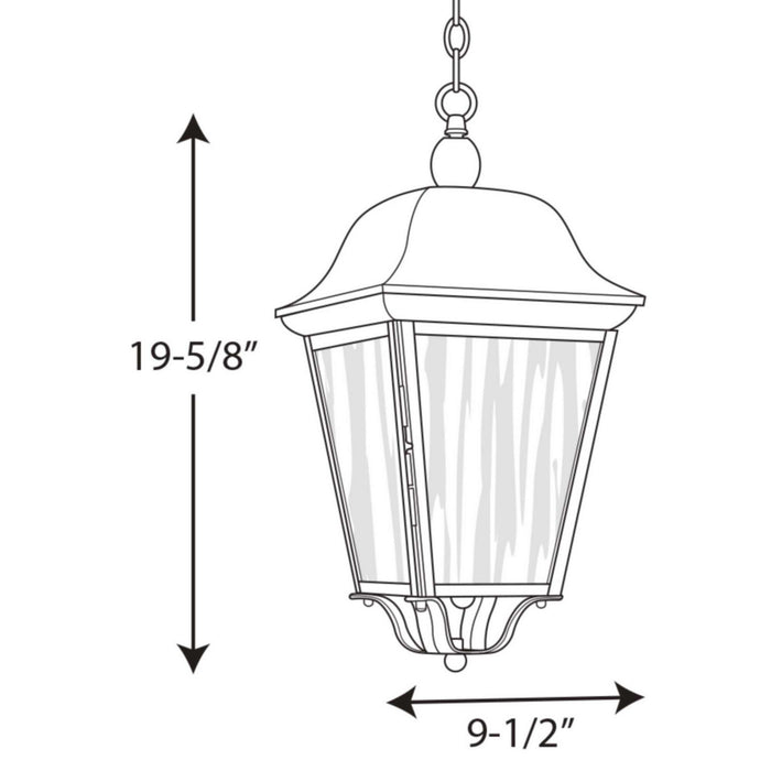 Progress Lighting - P550001-031 - Three Light Hanging Lantern - Kiawah - Black