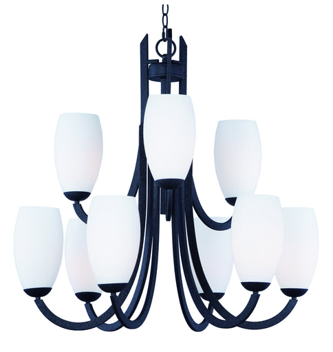 Taylor Nine Light Chandelier Textured Black