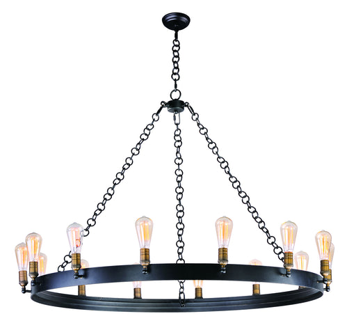 Noble 14 Light Chandelier Black / Natural Aged Brass