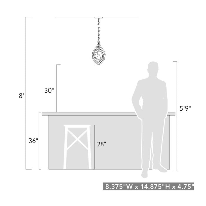 Golden - 2220-M1L WG - One Light Mini Pendant - Nicolette - White Gold