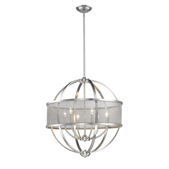 Golden - 3167-6 PW-PW - Six Light Chandelier - Colson - Pewter