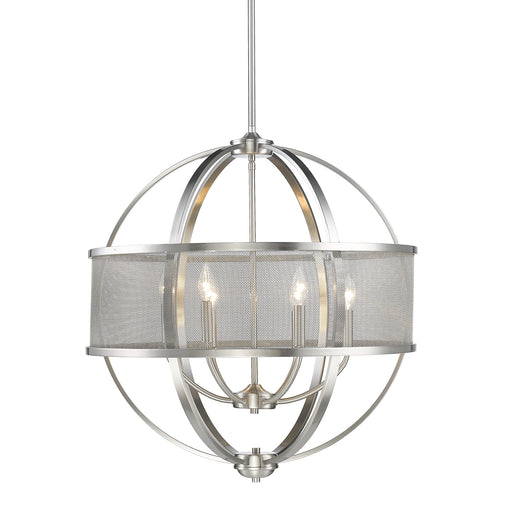 Golden - 3167-6 PW-PW - Six Light Chandelier - Colson - Pewter