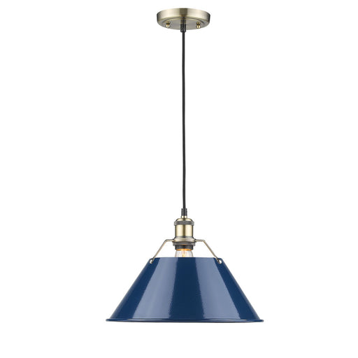 Golden - 3306-L AB-NVY - One Light Pendant - Orwell AB - Aged Brass