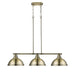 Golden - 3602-3LP AB-AB - Three Light Linear Pendant - Duncan - Aged Brass