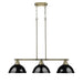 Golden - 3602-3LP AB-BK - Three Light Linear Pendant - Duncan - Aged Brass