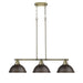 Golden - 3602-3LP AB-RBZ - Three Light Linear Pendant - Duncan - Aged Brass