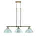 Golden - 3602-3LP AB-SF - Three Light Linear Pendant - Duncan - Aged Brass