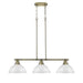 Golden - 3602-3LP AB-WH - Three Light Linear Pendant - Duncan - Aged Brass