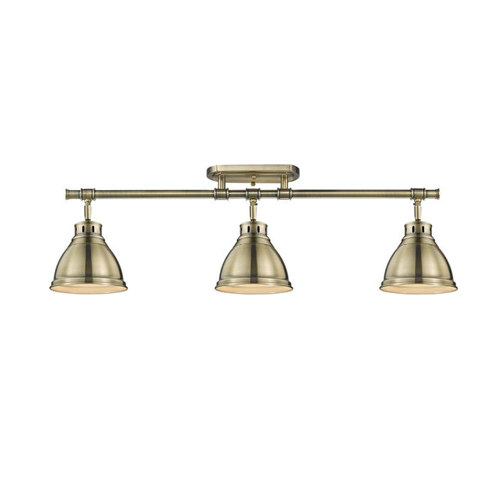 Golden - 3602-3SF AB-AB - Three Light Semi-Flush Mount - Duncan - Aged Brass