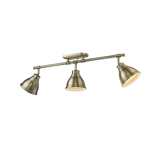 Duncan Three Light Semi-Flush Mount Aged Brass
