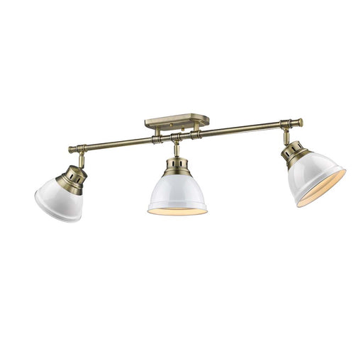 Duncan Three Light Semi-Flush Mount Aged Brass