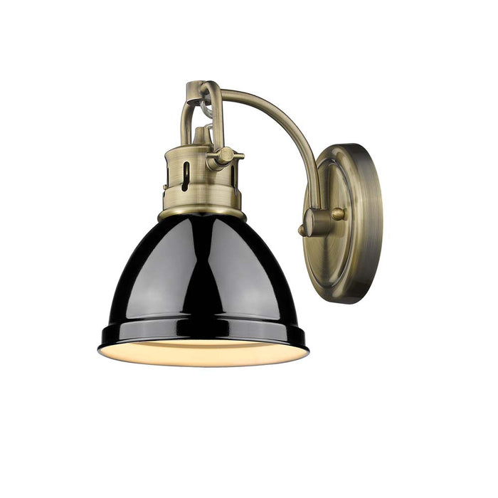 Golden - 3602-BA1 AB-BK - One Light Vanity - Duncan - Aged Brass