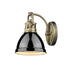 Golden - 3602-BA1 AB-BK - One Light Vanity - Duncan - Aged Brass