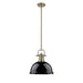 Golden - 3604-L AB-BK - One Light Pendant - Duncan - Aged Brass
