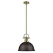 Golden - 3604-L AB-RBZ - One Light Pendant - Duncan - Aged Brass