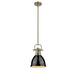 Golden - 3604-S AB-BK - One Light Pendant - Duncan - Aged Brass