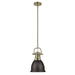 Golden - 3604-S AB-RBZ - One Light Pendant - Duncan - Aged Brass