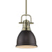 Golden - 3604-S AB-RBZ - One Light Pendant - Duncan - Aged Brass