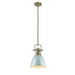 Golden - 3604-S AB-SF - One Light Pendant - Duncan - Aged Brass