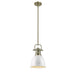 Golden - 3604-S AB-WH - One Light Pendant - Duncan - Aged Brass