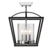 Golden - 4309-SF BLK-SD - Three Light Semi-Flush Mount - Mercer - Matte Black